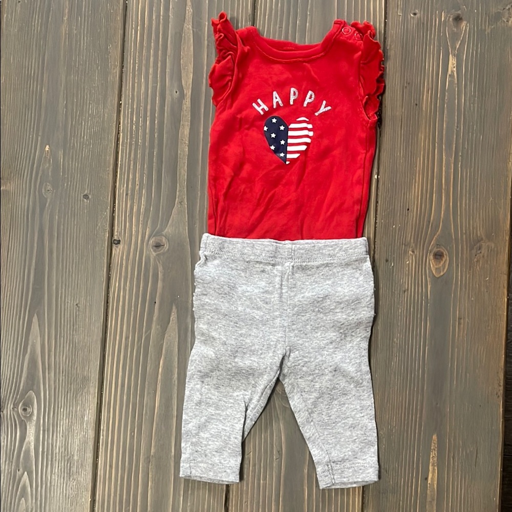 Carter’s Red Happy Heart Baby Outfit Size 3M